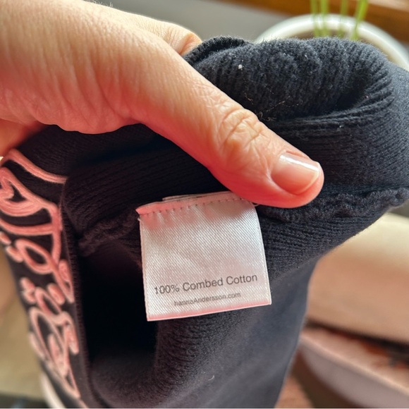 Hanna Andersson Girls Youth 110 
5 Milano Black Knit Embroidered Dress - Picture 3 of 4